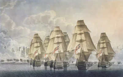 Battle of Trafalgar, rear division, engraved and published by the artist, 1806